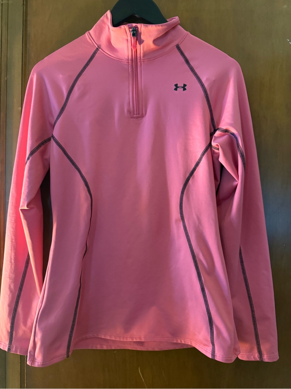 Under Armour Pink Long-Sleeve Swim Top with Contrast Stitching
